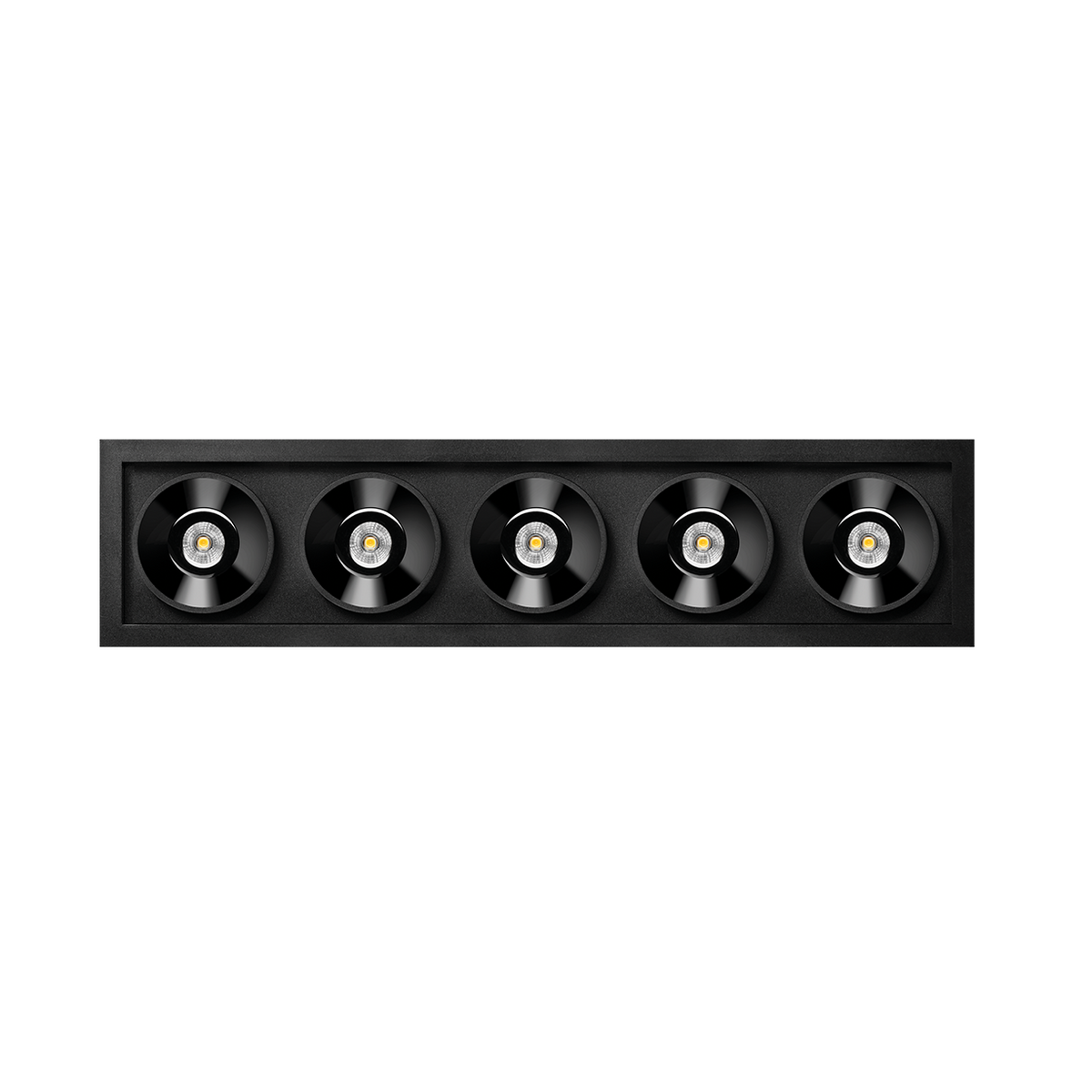 Arkoslight Black Foster LED Spots 5-fach, schwarz, Vorderansicht