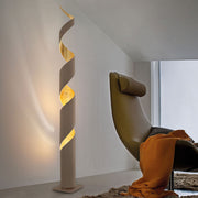 Braga, Stehleuchte Truciolo LED, Taupe-Blattgold, stilvolle Raumbeleuchtung