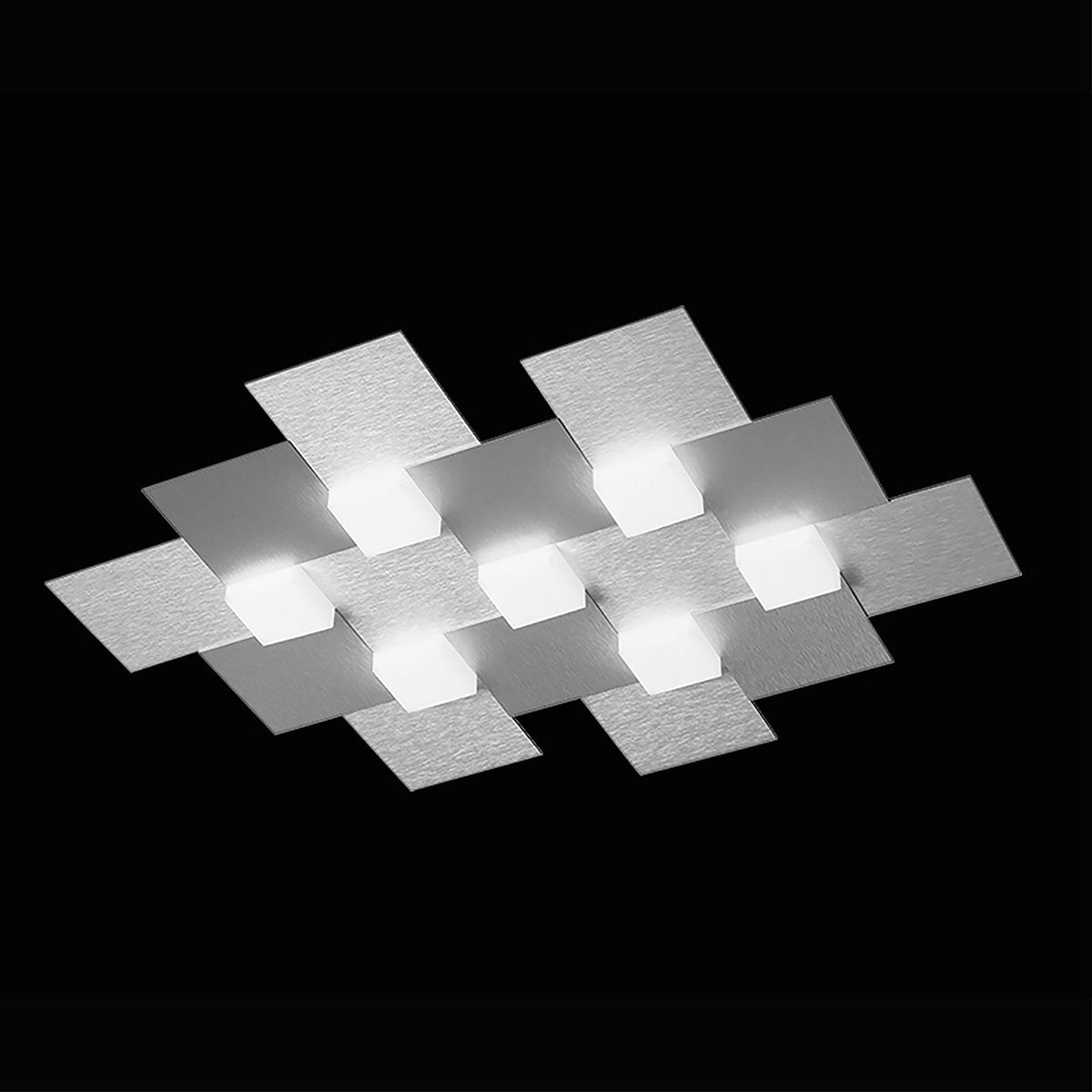 Grossmann, LED-Wand-/Deckenleuchte CREO 7-flg., Aluminium, moderne Deckenleuchte
