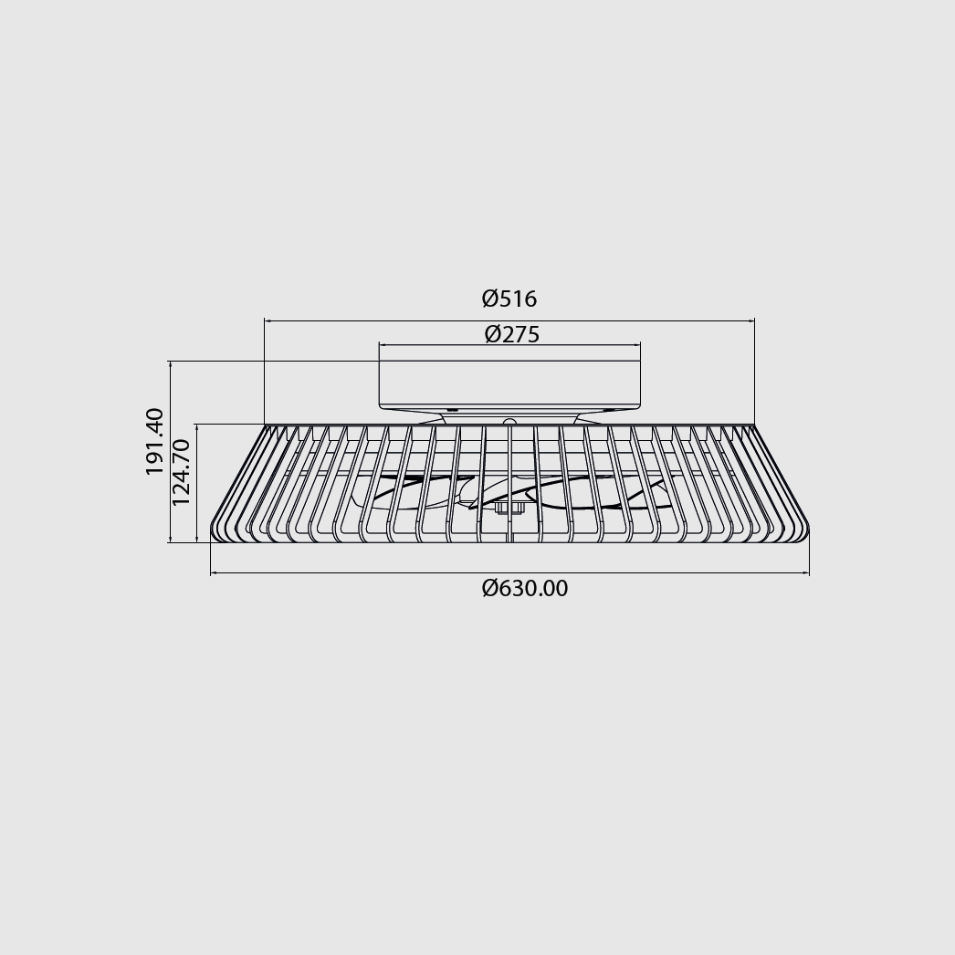 Mantra, Deckenventilator Laya, Skizze, moderne Raumlösung