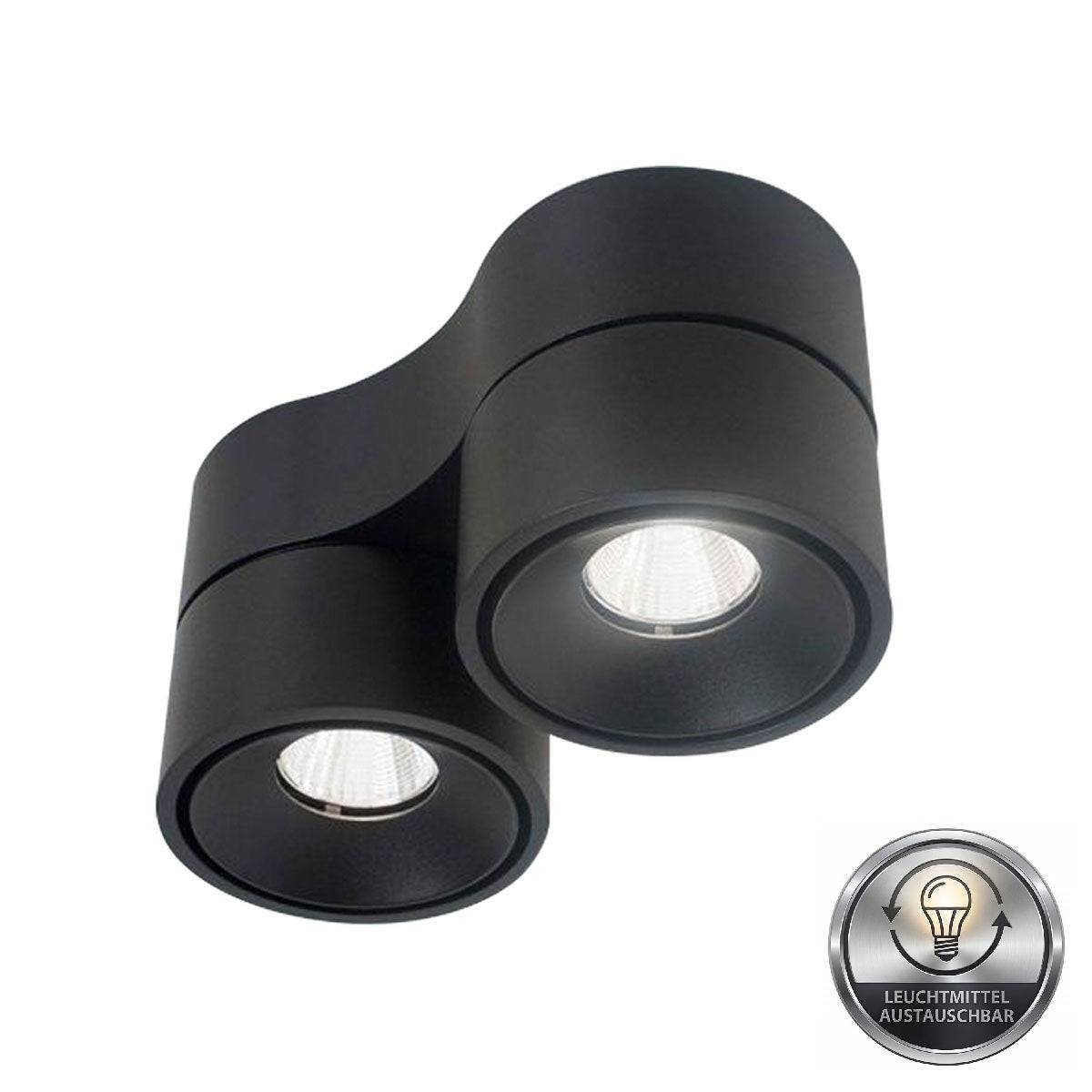 Sonluce, Aufbaustrahler Luca Pro 2-flammig, Schwarz, Produktbild