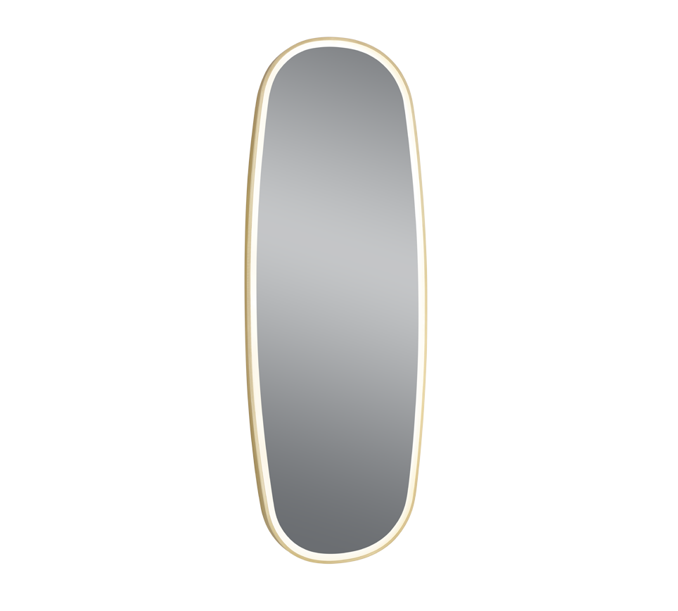 Mirrors&More, Spiegel Diana Oval, Gold, stilvolle Spiegelbeleuchtung