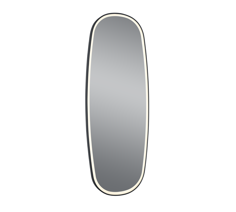 Mirrors&More, Spiegel Diana Oval, Schwarz, moderner Lichtspiegel