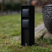 Nexolight, Tupi outdoor socket column, lifestyle image, outdoor power supply