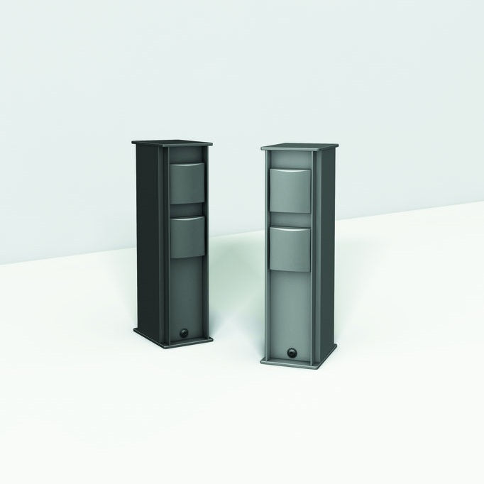 Nexolight, Tupi outdoor socket column, black and anthracite, modern garden power supply