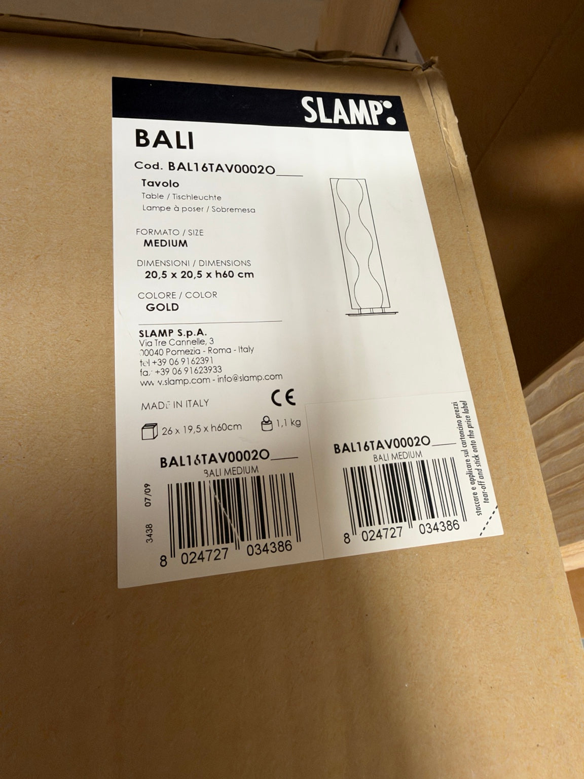 SLAMP Bali Medium Gold Tischleuchte – Abverkauf