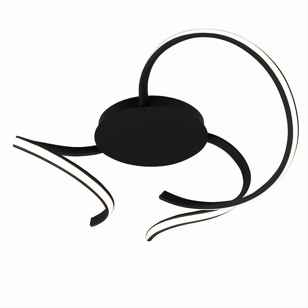 LED Deckenleuchte Warmdim Scia, schwarzes Design, Beleuchtung