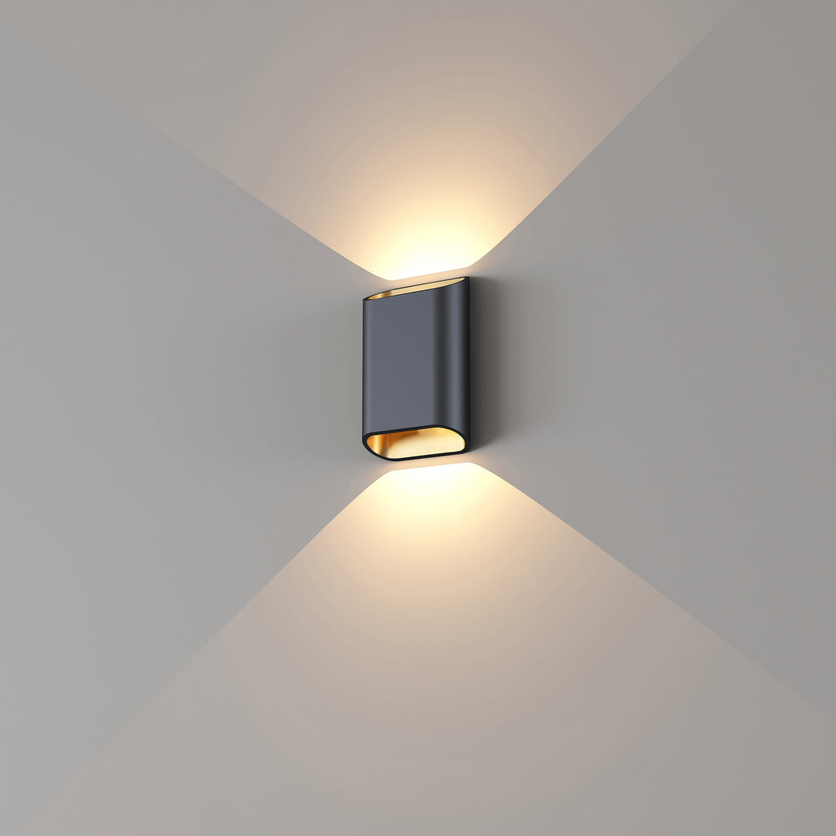 Artdelight, Wandleuchte Diaz Up/Down, Schwarz-Gold S, stilvolle Wandbeleuchtung