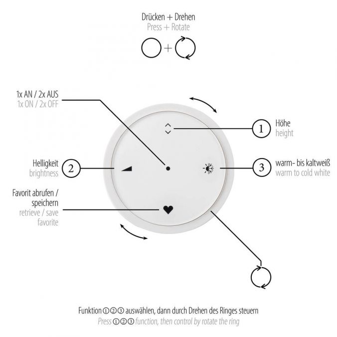 Pure, Pendelleuchte E-Infinity Rondell, Fernbedienung, moderne Lichtsteuerung