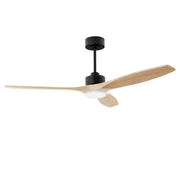 LEDS C4 Stem Evo Ø132 cm – Pendel, Gehäuse / Flügel: Schwarz / Helles Holz, LED – CCT 3000/4000/5000K
