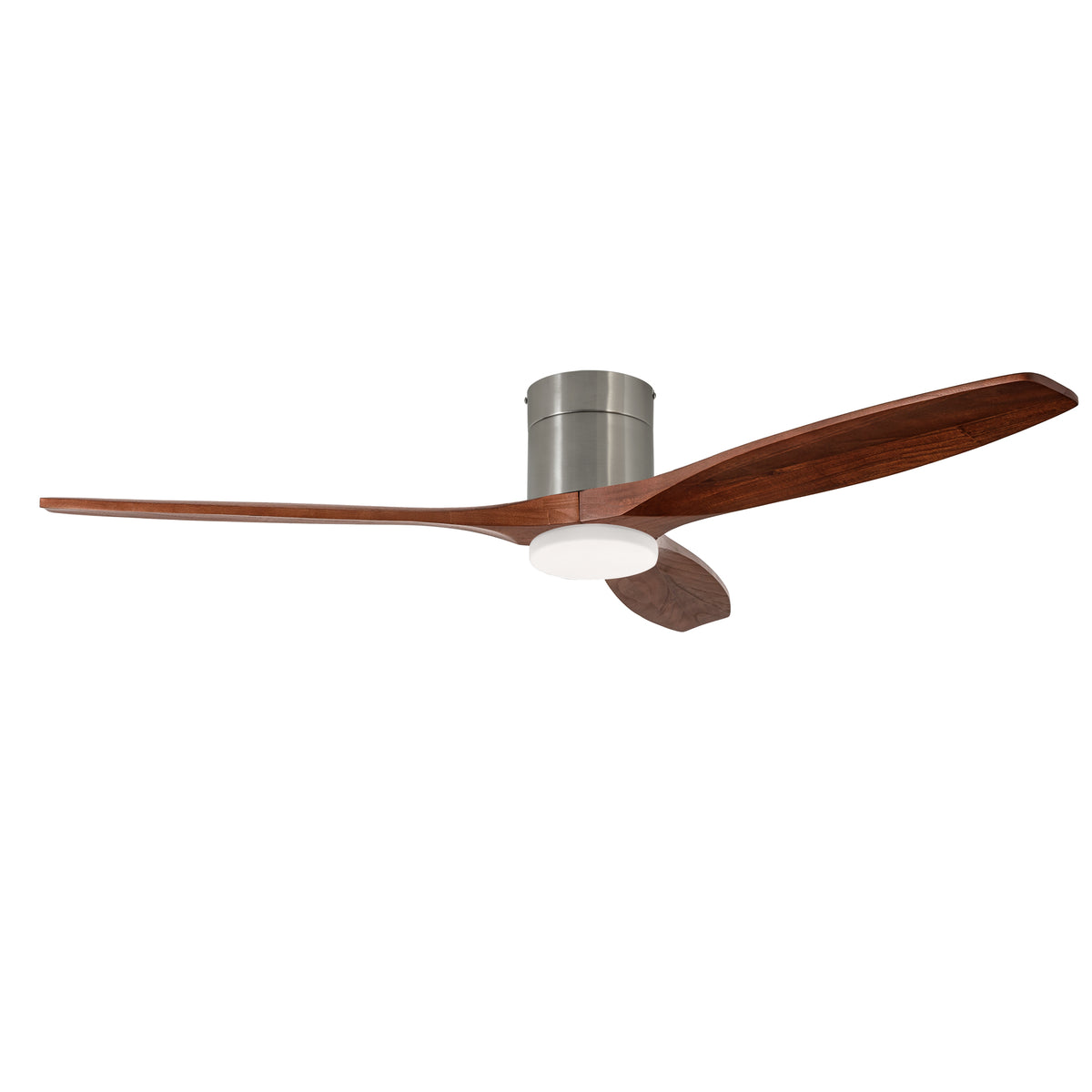LEDS C4 Stem Evo Ø132 cm – Tube, Gehäuse / Flügel: Nickel satiniert / Dunkles Holz, LED – CCT 3000/4000/5000K