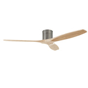 LEDS C4 Stem Evo Ø122 cm – Tube, Gehäuse / Flügel: Nickel satiniert / Helles Holz, Ohne Licht