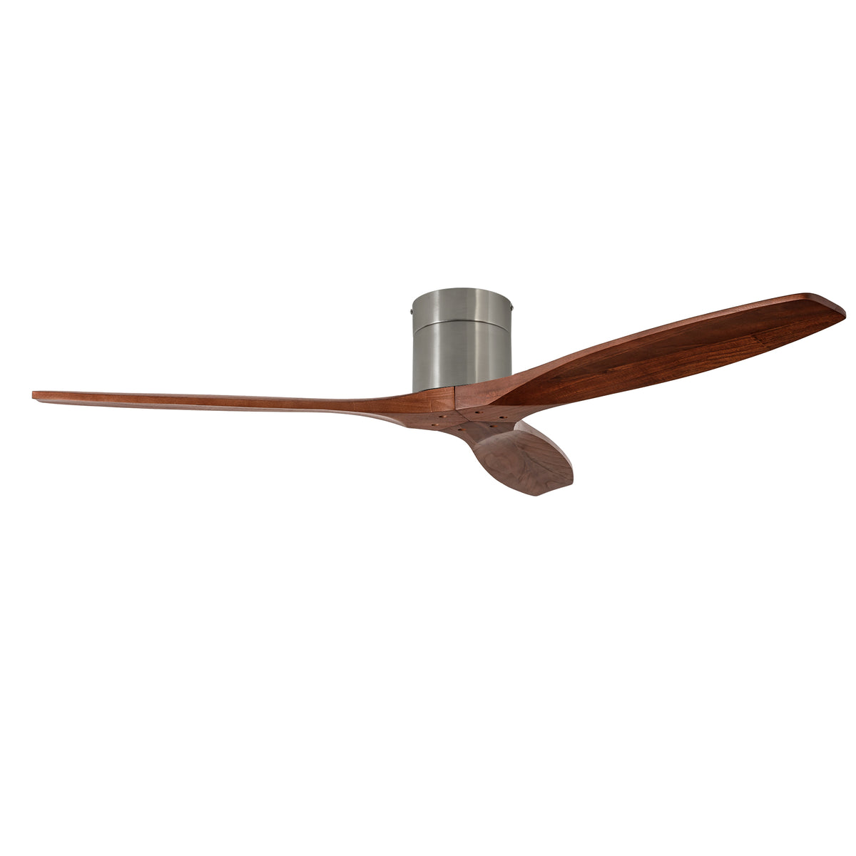 LEDS C4 Stem Evo Ø122 cm – Tube, Gehäuse / Flügel: Nickel satiniert / Dunkles Holz, Ohne Licht