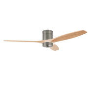 LEDS C4 Stem Evo Ø132 cm – Tube, Gehäuse / Flügel: Nickel satiniert / Helles Holz, Play Super Comfort – 2700K