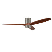 LEDS C4 Stem Evo Ø132 cm – Tube, Gehäuse / Flügel: Nickel satiniert / Dunkles Holz, Play Super Comfort – 2700K