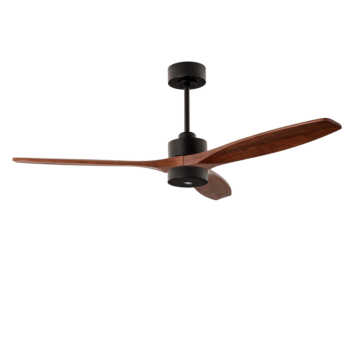 LEDS C4 Stem Evo Ø122 cm – Pendel, Gehäuse / Flügel: Schwarz / Dunkles Holz, Play Super Comfort – 2700K