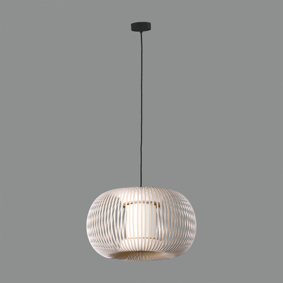ACB Iluminacion, Pendelleuchte Mirta, 38cm Schwarz Stein, moderne Pendelleuchte