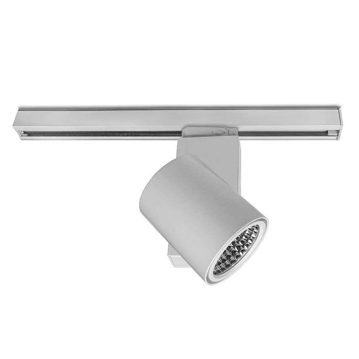 Arclite, LED-Stromschienenstrahler Mox, Raumbild, moderne Akzentbeleuchtung