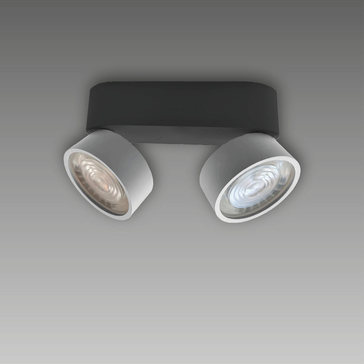 LUX-IT, Aufbaustrahler Swing Out 2-flammig, Schwarz-Chrom matt, Produktbild