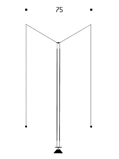 Ya Ya Ho Element 4 – Maßzeichnung, Seilabstand 75 cm