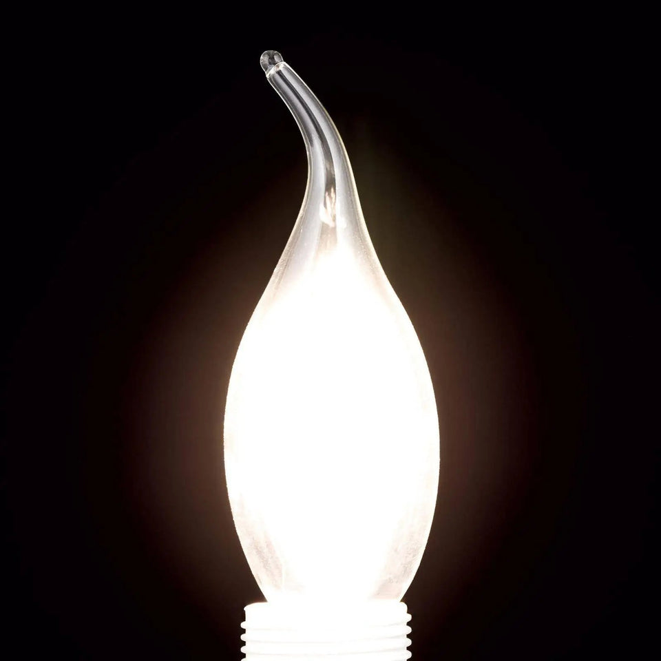 Orion, LED Windstoßkerze E14 klar, Verpackung, warmweißes Leuchtmittel