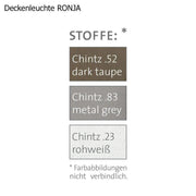 Urban, Deckenleuchte Ronja, Stoffmuster, moderne Lichtlösung