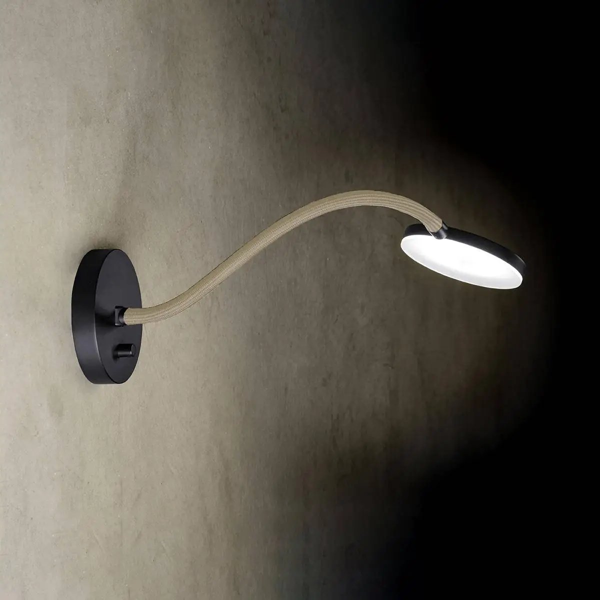 Holtkötter, Wandleuchte Flex W, Schwarz Sand, moderne Wandleuchte