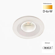 Sonluce, Deckeneinbauleuchte SEVEN FIX, Weiss Dim-to-warm DALI, moderne Lichtplanung