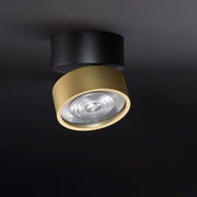 LUX-IT, Aufbaustrahler Swing Out 15,5W, Schwarz-Gold Detail, stilvolle Deckenbeleuchtung