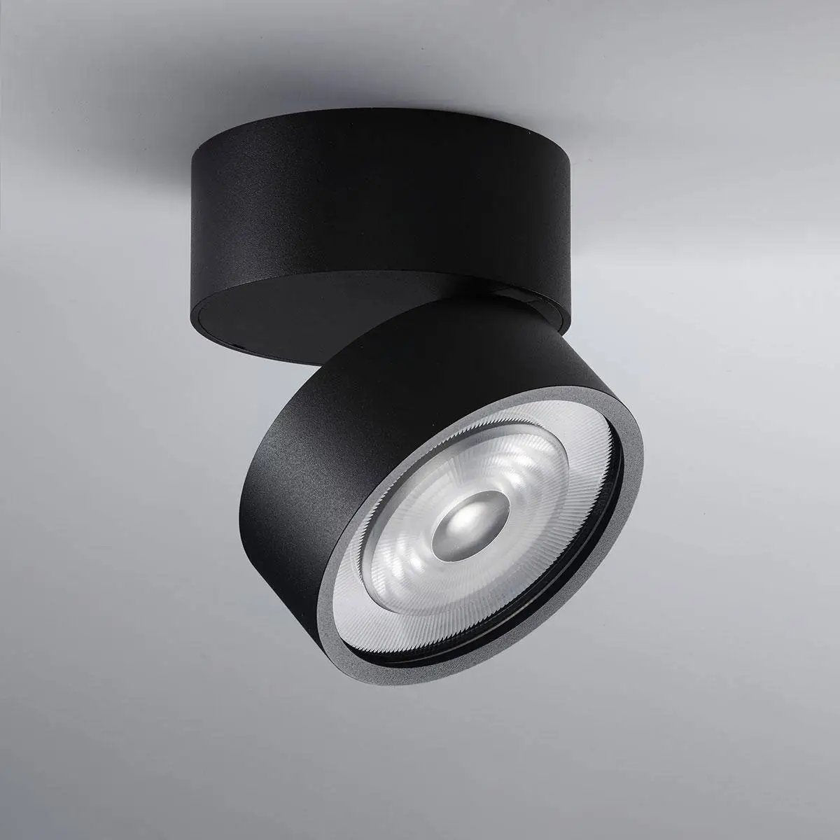 LUX-IT, Aufbaustrahler Swing Out 15,5W, Schwarz-Schwarz, moderner Aufbaustrahler