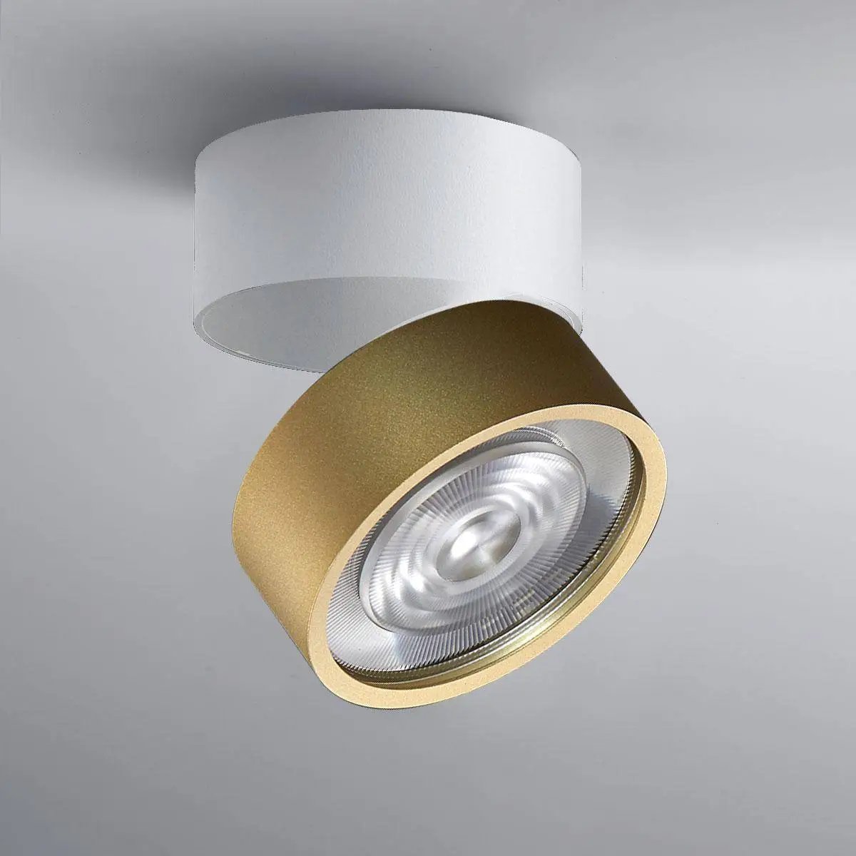 LUX-IT, Aufbaustrahler Swing Out 15,5W, Weiss-Gold, hochwertige Akzentbeleuchtung